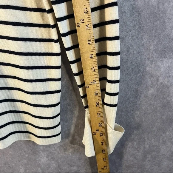 & Other Stories Sweater Womens Medium White Navy Stripe Collared Nautical Sailor - Picture 6 of 10